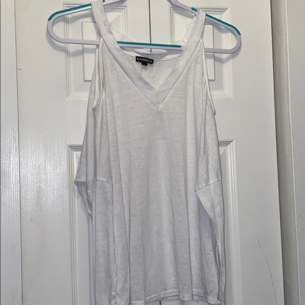 Cold Shoulder White Top - Picture 2 of 4